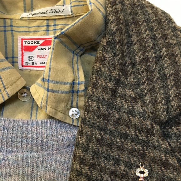 Vintage Yellow Blue Plaid Button Down - Picture 6 of 8